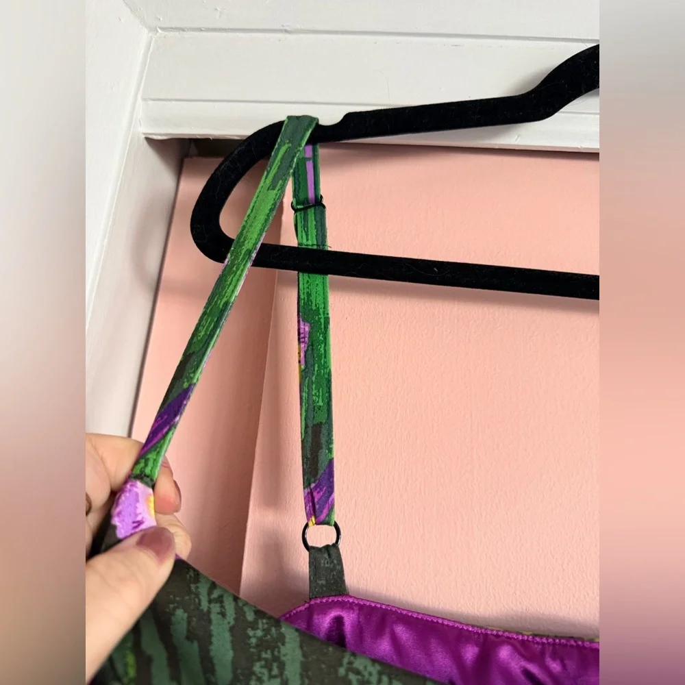 Pinup Couture Green and Purple Floral Dress - Picture 6 of 11